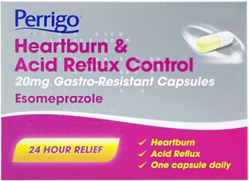 Esomeprazole 20Mg Heartburn & Acid Reflux Control – 24-Hour Acid Reducer For Indigestion & Heartburn – Fast-Acting, Delayed-Release Capsules – Reduces Stomach Acid 14 Count