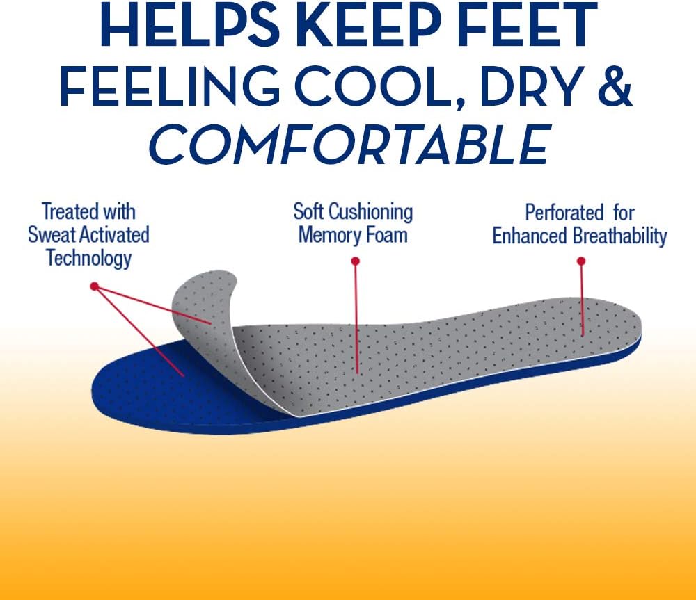 Arm & Hammer Odor Control Soft Step Insoles, Memory Foam Insoles for Men, Best Insoles for Standing All Day, Foot Insoles, Shoe Insoles : Health & Household