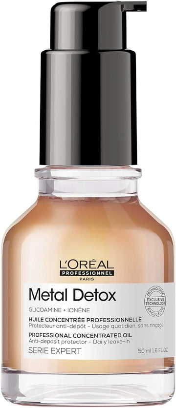 L’Oréal Professionnel Metal Detox Concentrated Hair Oil 50Ml, Prevent Breakage & Colour Fade From Hard Water, For Shiny Hair, Heat Protection & Anti-Humidity & Anti- Frizz