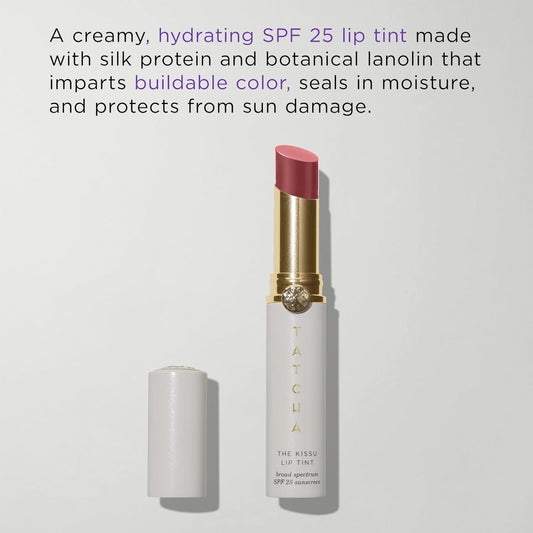 The Kissu Lip Tint Spf 25 - Plum Blossom | Hydrating Tinted Lip Sunscreen, 0.14 Oz