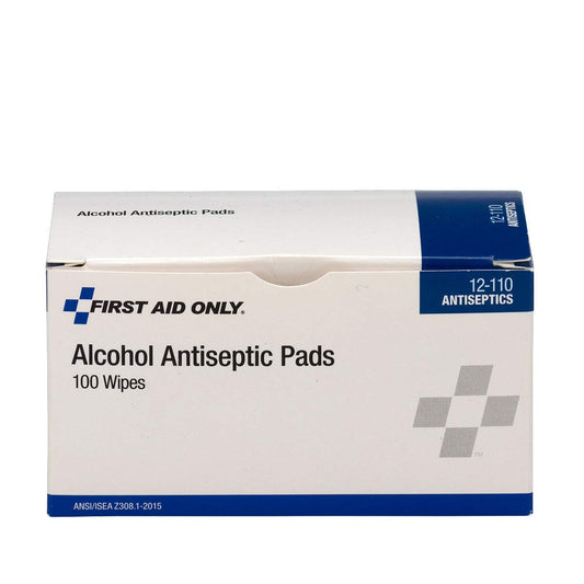 First Aid Only 12-110 Alcohol Wipes, Individually Wrapped, 100 Per Box