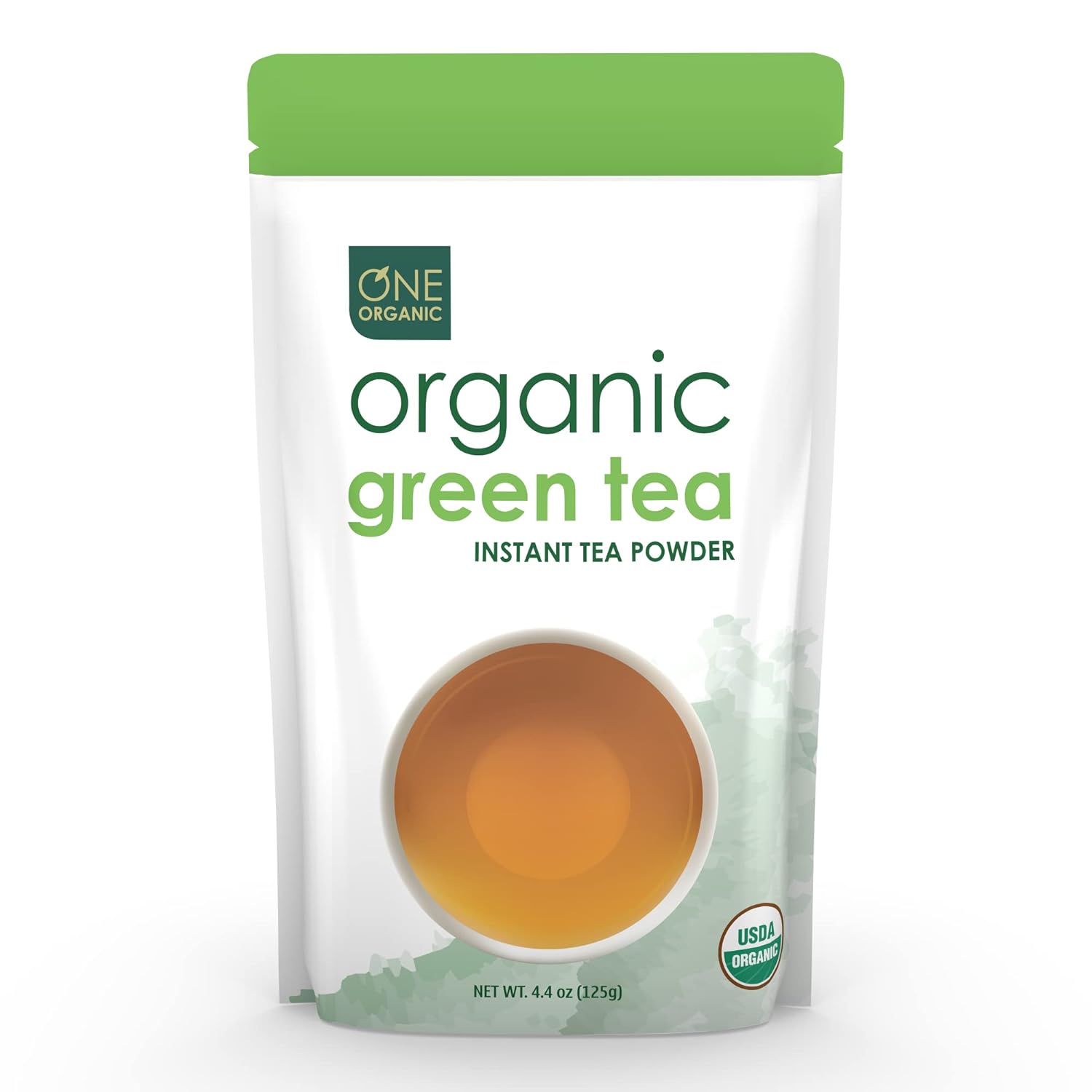 One Organic Instant Tea Powder (Green) – 4.4 Oz. – 125 Servings – Usda Certified Organic – 100% Pure Tea - Instant Hot Or Iced Tea – Unsweetened