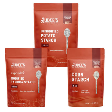 Judee's Small Gluten-Free Starch Bundle: Expandex 11.25 oz, Potato Starch 2.5 lb, Corn Starch 2.5 lb