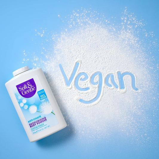 Soft & Gentle Fresh Cotton Talc Free Cotton Body Powder 250G, Deodorising Personal Hygiene Against Moisture, Friction & Odour, Prevent Smudging After Self-Tanning & Facial Makeup, Baby Powder