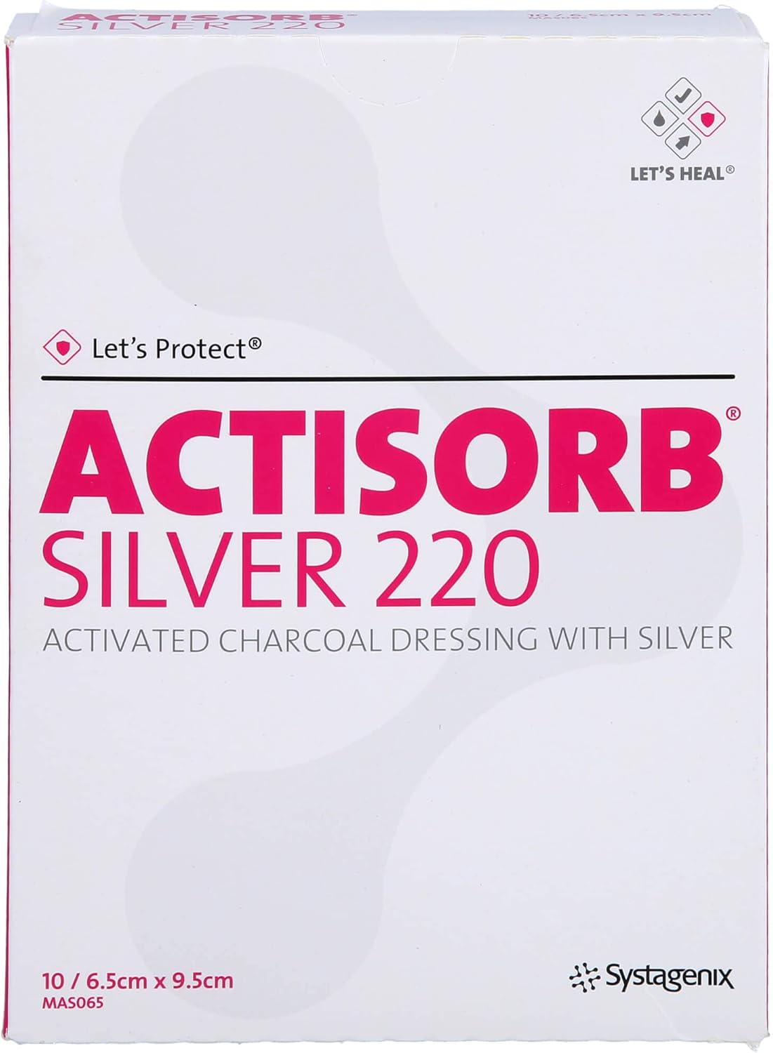Actisorb 220 Silver 9.5 X 6.5 Cm Sterile Compresses Pack Of 10