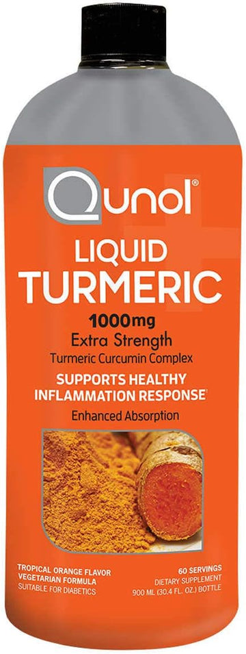 Qunol Liquid Turmeric for Dietary, contains Water, Xylitol, Natural Flavor, Citric Acid, Potassium Sorbate, Luo Han Guo Extract, 1,000 mg, 30.4 Ounces