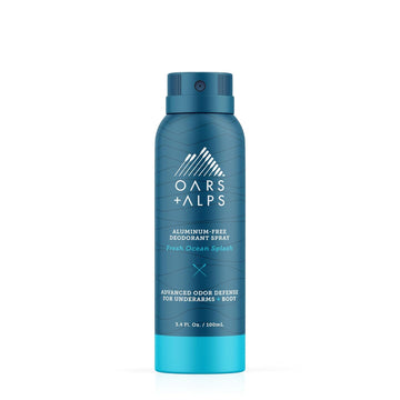 Oars + Alps Spray Deodorant for Men and Women, Aluminum Free Deodorant and Full Body Spray, Travel Size, Fresh Ocean Splash
