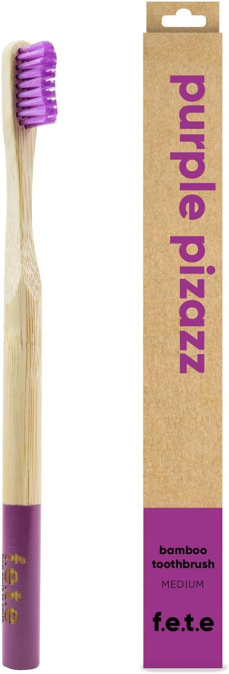 f.e.t.e | Purple Pizazz Bamboo Toothbrush | Biodegradable & Compostable Handle | Recyclable Medium Bristles | Sustainable | Vegan : Amazon.co.uk: Health & Personal Care