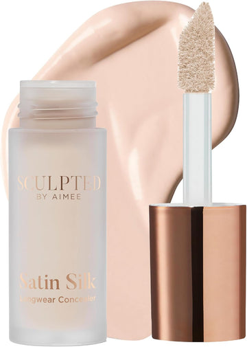 Satin Silk Longwear Concealer - Lightweight, Hydrating & Long-Lasting Concealer From Sculpted By Aimee For Dark Circles, Blemishes And Pigmentation (Beige 3.0)