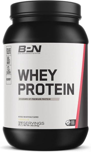 BARE PERFORMANCE NUTRITION, BPN Whey Protein Powder, Whey Protein Concentrate, Native Micellar Casein, Amazing Mixability, Vanilla