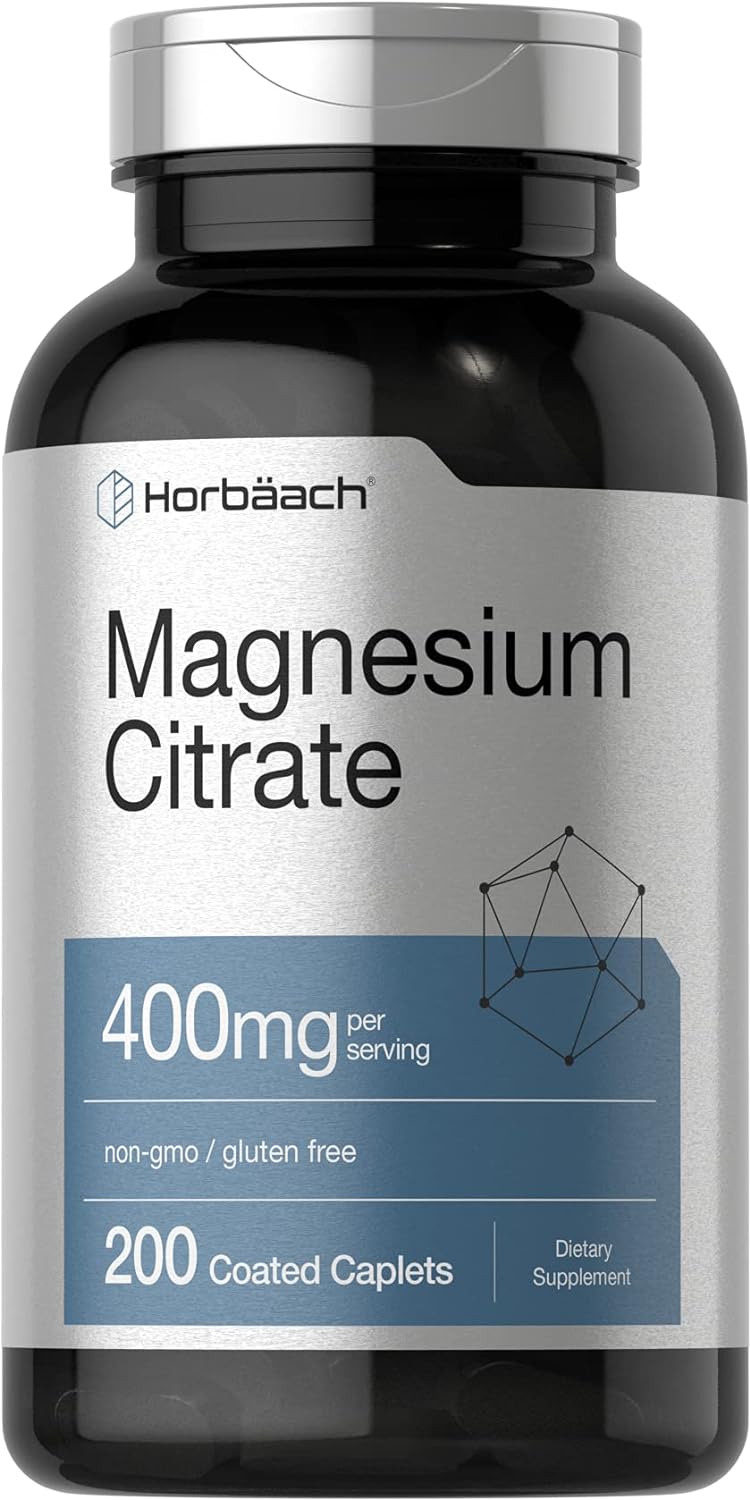 Horbäach - Magnesium Citrate Caplets | Vegetarian, Non-GMO, and Gluten Free Supplement