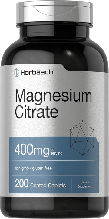 Horbäach - Magnesium Citrate Caplets | Vegetarian, Non-Gmo, And Gluten Free Supplement