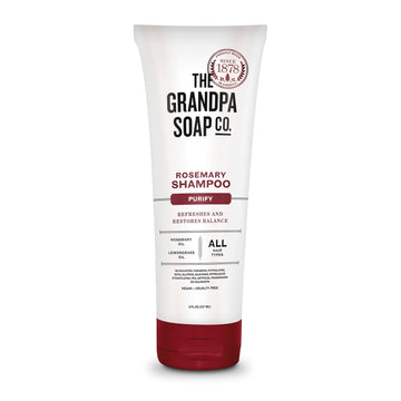 The Grandpa Soap Company Shampoo - Purifying With Rosemary And Lemongrass Oils, Leaves Scalp And Hair Feeling Clean And Fresh, All Hair Types, Vegan, Sulfates And Parabens Free, 8 Fl Oz