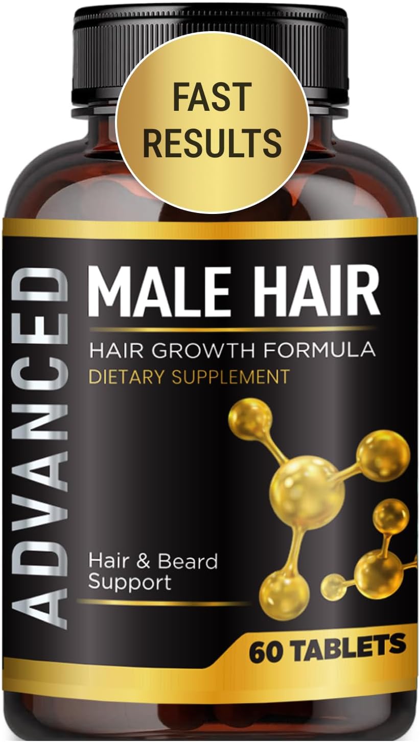 Hair Growth Vitamins For Men-Anti Hair Loss Support Vitamins Pills & Dht Blocker For Men.Regrow Hair & Beard Growth Supplement For Thicker Fuller & Stronger Hair. Support Thinning Hair With Biotin