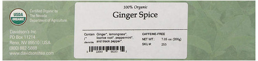 Davidson'S Organics, Ginger Spice, 100-Count Unwrapped Tea Bags