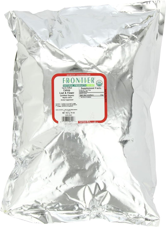 Frontier Co-Op Organic Catnip, 1-Pound Bulk, Loved By Cats & Gardeners, Popular Tea Blend, Organic, Kosher