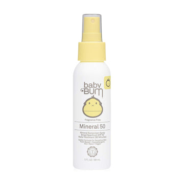 Sun Bum Baby Bum Spf 50 Sunscreen Spray | Mineral Uva/Uvb Face And Body Protection For Sensitive Skin | Fragrance Free | Travel Size | 3 Fl Oz