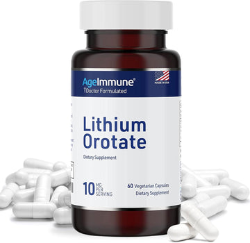 Lithium Orotate Supplement 10Mg, 60 Vegetarian Capsules. Supports Memory And Emotional Wellness. Magnesium Stearate Free Supplements. (1)