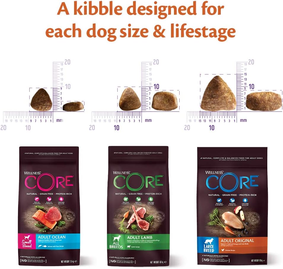 Wellness CORE Adult Lamb, Dry Dog Food, Dog Food Dry for Healthy Digestion, Grain Free with High Meat Content, Lamb, 1.8 kg :Pet Supplies