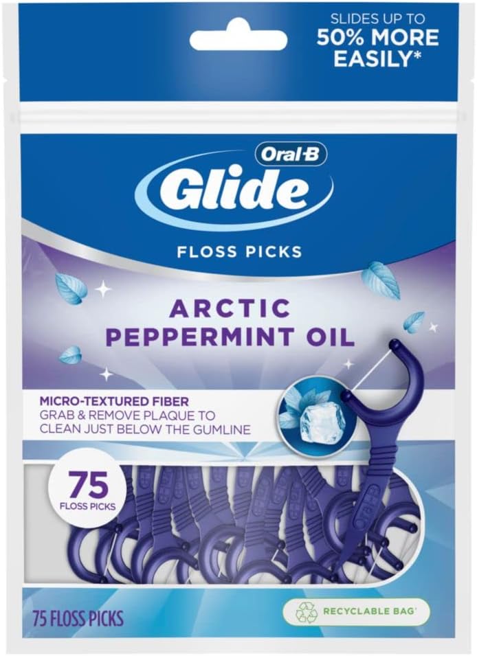 Oral-B Glide 3D White Floss Picks Radiant Mint 75 Count Package