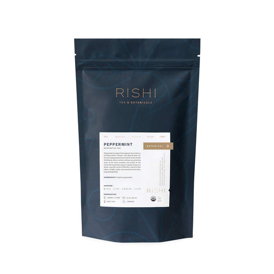 Rishi Tea Peppermint Herbal Tea | Usda Organic Direct Trade Loose Leaf Tea, Certified Kosher, Caffeine Free Calming Sweet & Cooling Pure Peppermint Leaves | 8.81 Ounces (Pack Of 1)