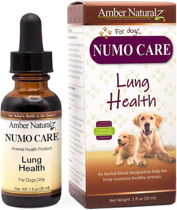 Amber Naturalz Numo Care Lung Health Herbal Supplement For Dogs | Canine Herbal Supplement For Bronchial Support And Respiratory Lung Health | 4 Fluid Ounce Glass Bottle | Manufactured In The Usa