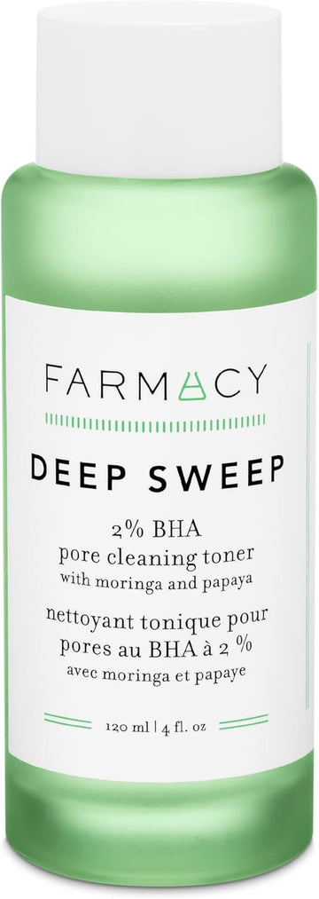 Farmacy 2% Salicylic Acid Toner For Face - Deep Sweep Gentle Bha Exfoliant For Oily Skin - Refines Texture With Papaya Enzymes & Moringa Water For A Healthy-Looking Complexion (50Ml)