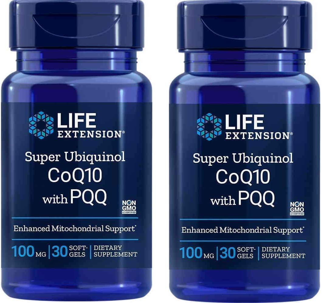 Life Extension Super Ubiquinol Coq10 With Pqq, 30 Softgels. Pack Of 2 Bottles