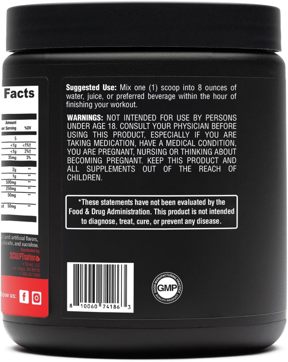 Sculpt Nation by V Shred Post Workout - Creatine Complex Post Workout Muscle Recovery and Builder with Energy Support, Creatine Monohydrate and Amino Acids, Fruit Punch Flavor - 30 Servings : Health & Household