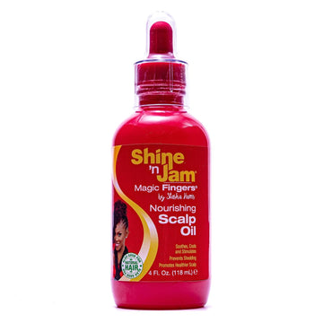 Ampro Shine-N-Jam Magic Fingers Nourishing Scalp Oil - Intensely Moisturizes And Soothes Dry Or Sensitive Areas - Formulated With Natural Oils And Nutrients - Promotes Healthy Hair - 4 Oz