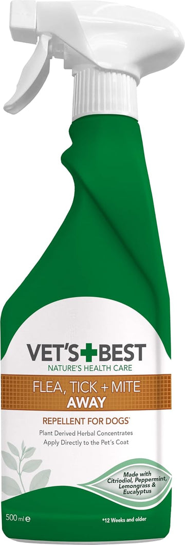 Vet's Best Flea Tick and Mite Flea Treatment Spray for Dogs | Plant Based Formula, 500 ml (Pack of 1)?80346-4p