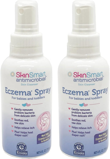 Skinsmart Eczema Spray For Babies And Toddlers, Removes Bacteria So Skin Can Heal, 4 Ounce Spray (Pack Of 2) Safe For Delicate And Raw Skin