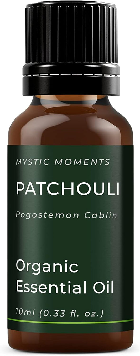 Mystic Moments | Organic Patchouli Essential Oil 10ml - Pure & Natural oil for Diffusers, Aromatherapy & Massage Blends Vegan GMO Free