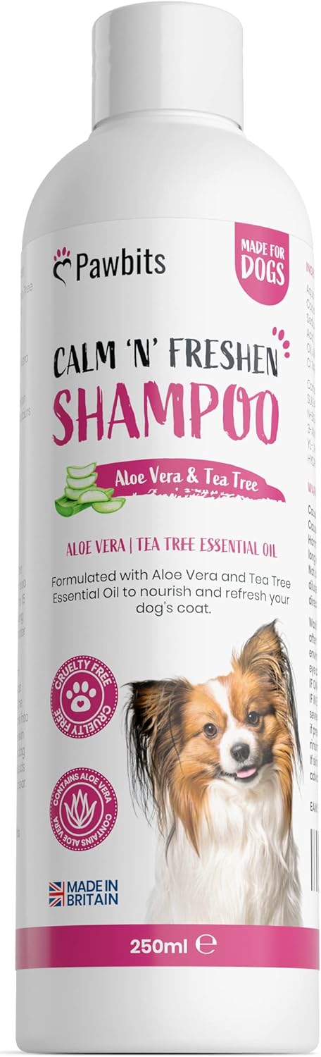 Calm & Freshen Dog Shampoo Calming Aloe and Tea Tree Fragranced Concentrated - Aloe Vera and Tea Tree Oil Formula to - Remove Dirt, Stubborn Stains and Odours 250ml?ALOETEATREE-250
