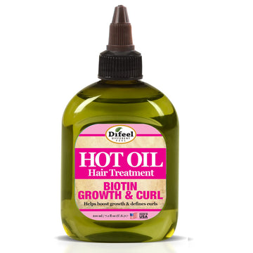 Difeel Biotin Growth & Curl Hot Oil Treatment For Curly Hair - Intense Conditioning Treatment With Natural Oils - 7.1 Oz