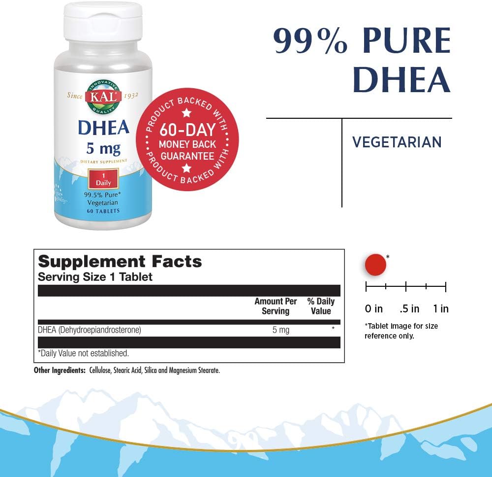 KAL DHEA-5 Tablets, 5mg, 60 Count