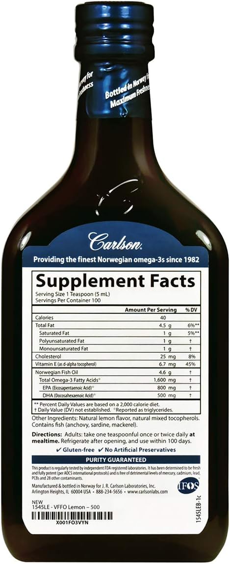 Carlson - The Very Finest Fish Oil, Special Edition, 1600 mg Omega-3s,