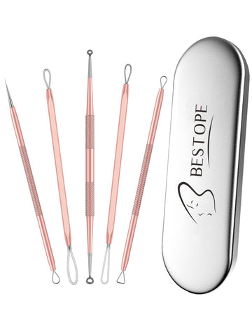 Taythi Blackhead Remover Tool, Pimple Popper Tool Kit, Blackhead Extractor Tool For Face, Extractor Tool For Comedone Zit Acne Whitehead Blemish, Stainless Steel Extraction Tools