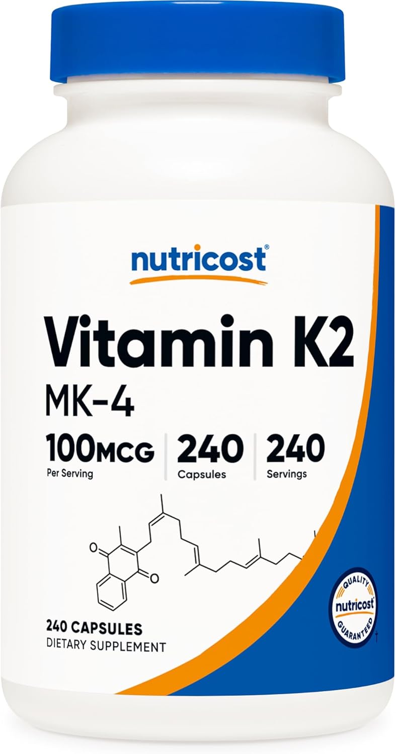 Nutricost Vitamin K2 (Mk4) 240 Capsules (100Mcg) - Gluten Free And Non-Gmo