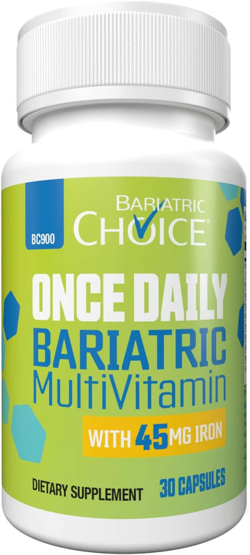 Bariatric Choice Once Daily Bariatric Multivitamin Capsule with 45 mg of Iron (30ct)