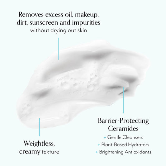Bliss One & Done Daily Cream Facial Cleanser With Ceramides - Moisturizing Face Wash For Dry Skin - Cleanses & Removes Makeup In 1 Step- Clean, Vegan, Cruelty-Free, 6 Fl Oz