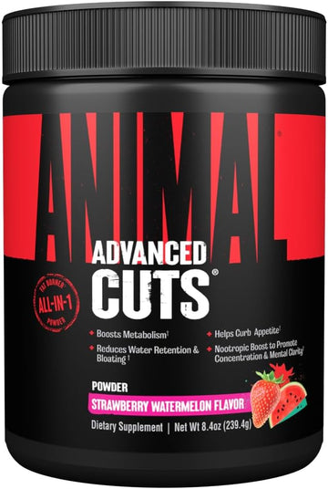 Animal Cuts Thermogenic Fat Burner Powder - Weight Loss For Women And Men For Metabolism, Energy, Focus, And Nootropic Brain Support With Ketones Appetite Suppressant - Strawberry Watermelon Flavor