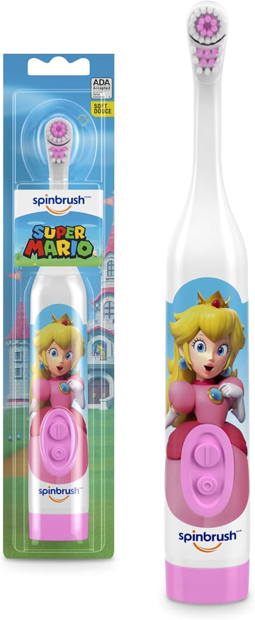 Spinbrush Princess Peach Kids Electric Battery Toothbrush, Soft, 1 Ct