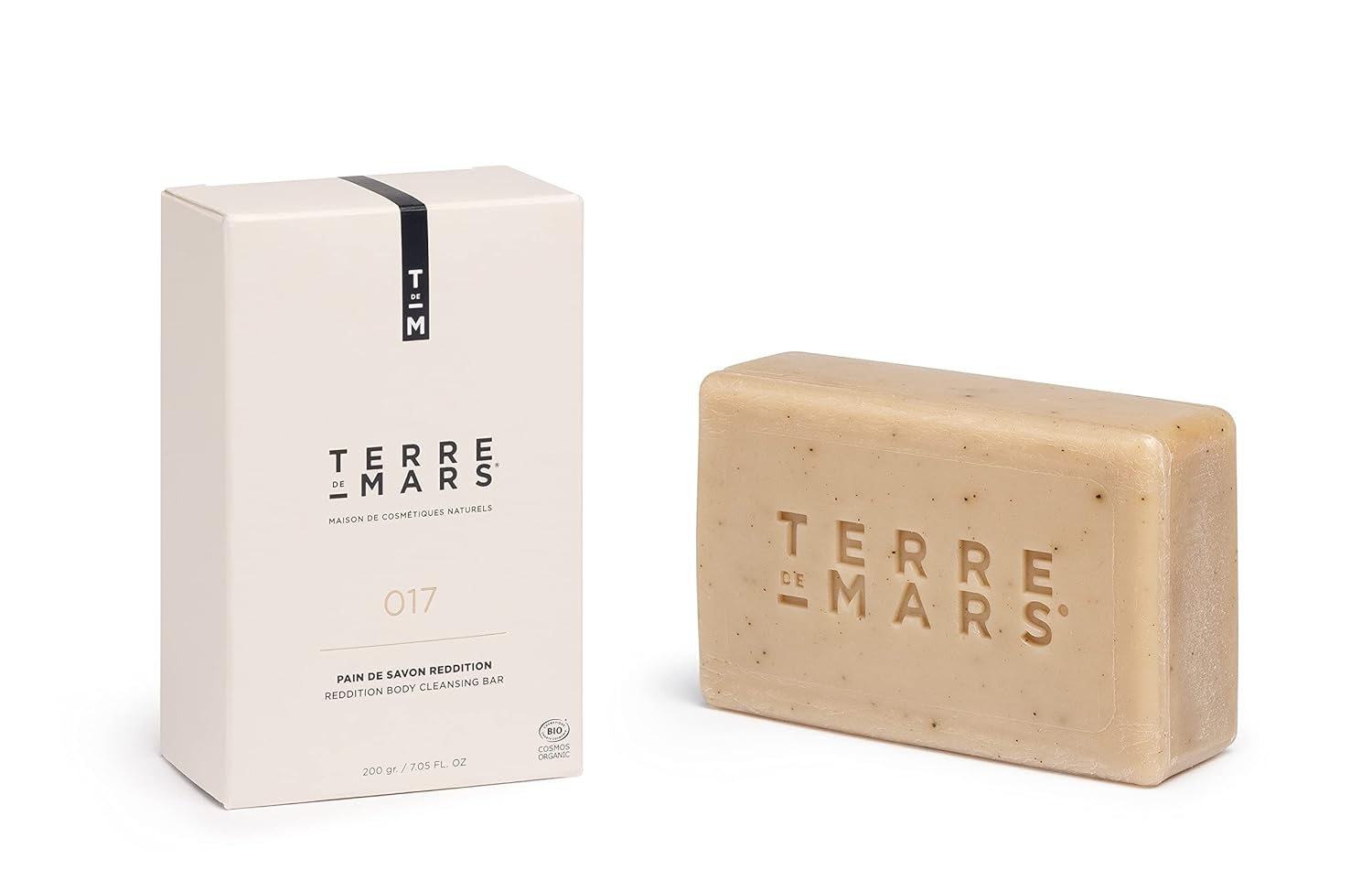 Terre De Mars Reddition Body Cleansing Bar, Certified Organic, Made In France, Vegan And Cruelty Free (7.05 Oz)