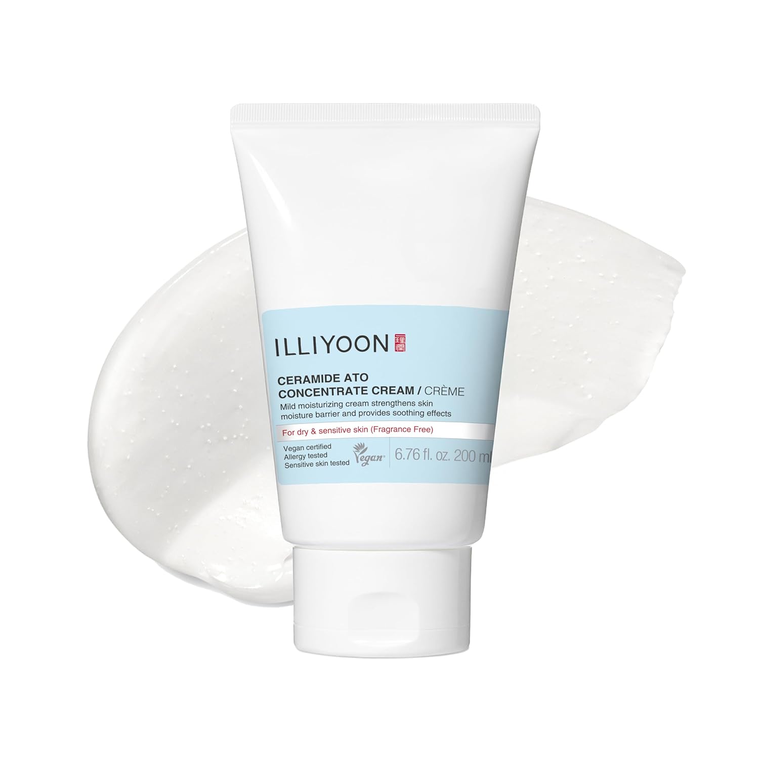 Illiyoon Ceramide Ato Concentrate Cream | Moisturizer For Dry & Sensitive Skin, 100Hr Lasting Hydration, For Face & Body, Gentle For Infants, Moisture Barrier Repair, Vegan Certified, 6.76 Fl.Oz