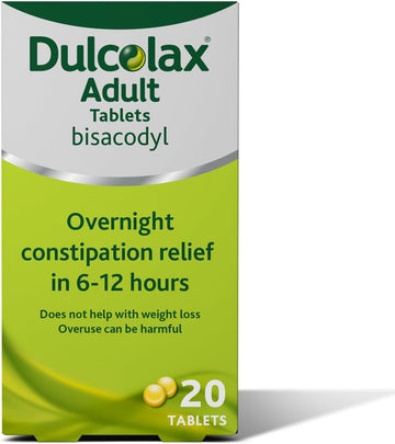Dulcolax Adult - Constipation Relief Laxative 5Mg Bisacodyl Gastro Resistant Tablets Tablets, 20 Count
