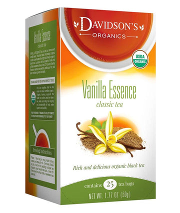 Davidson'S Organics, Vanilla Essence, 25-Count Tea Bags, Pack Of 6