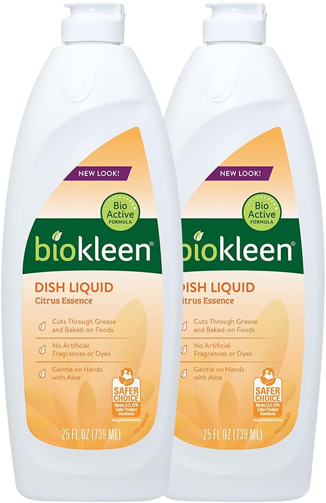 Biokleen Dish Liquid Soap - 50 Ounce - Dish-washing, Hand Moisturizing, Eco-Friendly, Plant-Based, No Artificial Fragrance, Colors or Preservatives, Citrus & Aloe