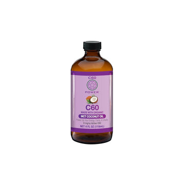C60 Power - Mct 4-Oz.- Organic Coconut Mct Oil, 4 Fl Oz, 99.99% Pure Carbon Fullerenes, Lift Oxidative Burden, Optimize Mitochondrial Function