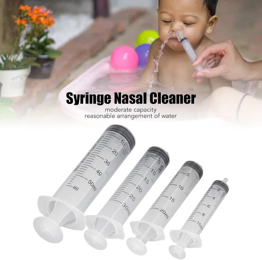 Nasal Syringe for Baby - Professional Rinse System Safe Silicon Baby Nasal Aspirator Quick Syringe Nose Cleaner Baby Nasal Irrigator Infants Nose Sucker 10ml 20ml 30ml 60ml 4 Pack